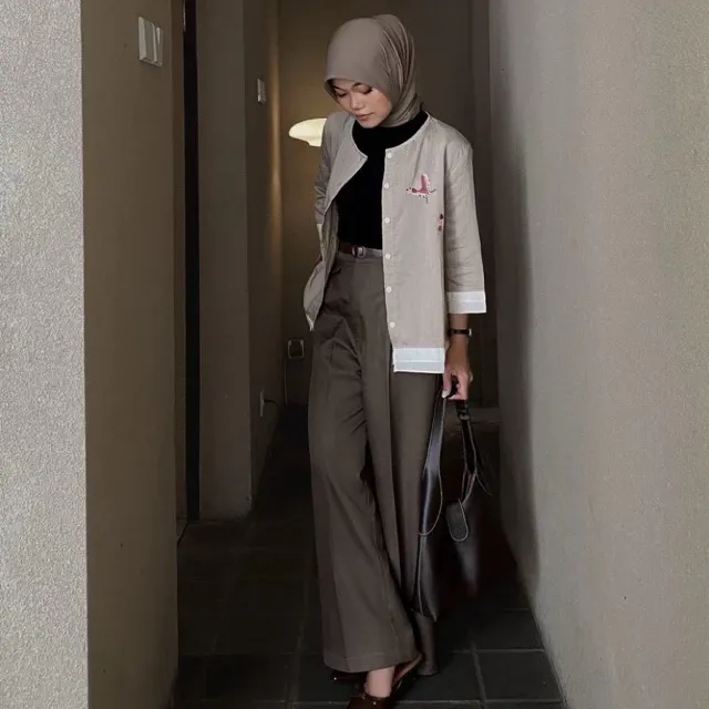 Noura Shirt Top Atasan Kemeja Cewek Bordir - View 2