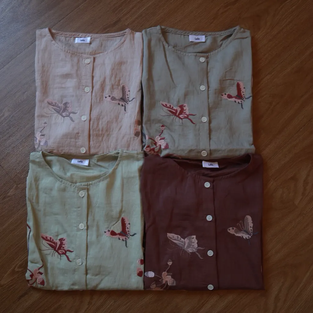 Noura Shirt Top Atasan Kemeja Cewek Bordir - View 9