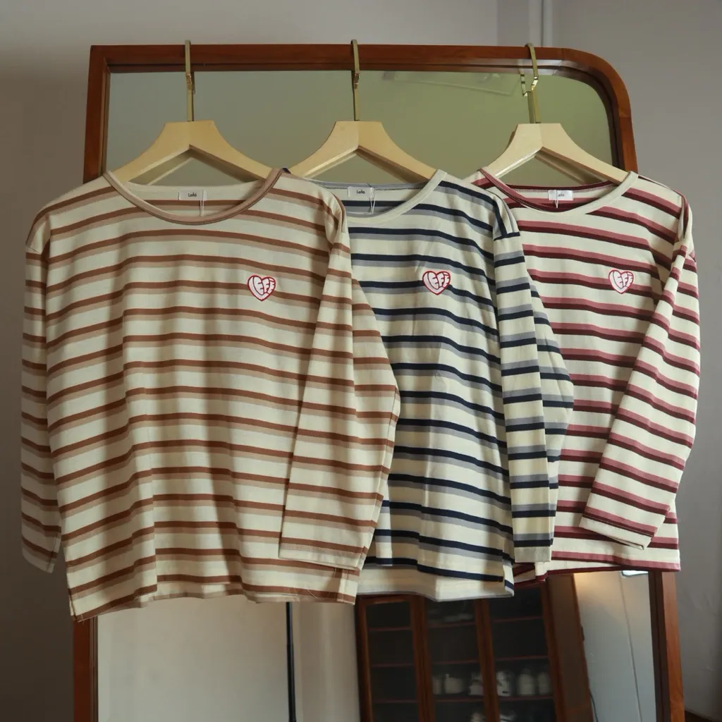 Lefe Stripe Tshirt Atasan Kaos Salur Wanita - View 2