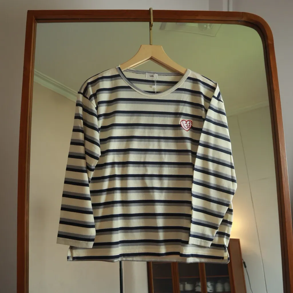 Lefe Stripe Tshirt Atasan Kaos Salur Wanita - View 7
