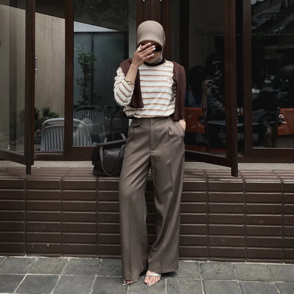 Lefe Stripe Tshirt Atasan Kaos Salur Wanita - View 9